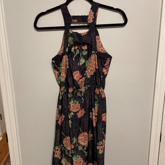Pitaya • Navy Floral Open Back Flowy Dress | Size S | NWT** - Picture 3 of 5